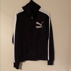 Puma Black Jacket with White Stripes